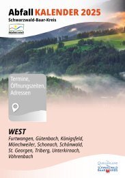 Abfallkalender Schwarzwald-Baar-Kreis, West 2025