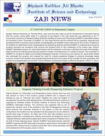 ZAB NEWS - SZABIST Islamabad