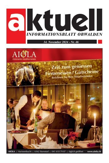Aktuell Obwalden | KW 46 | 14. November 2024
