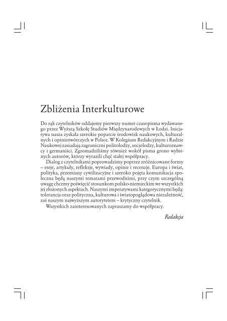 Artykuły - Zbliżenia Interkulturowe