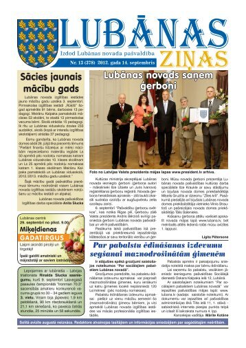 "Lubānas Ziņas", 2012. gada 13. numurs - Lubānas novads