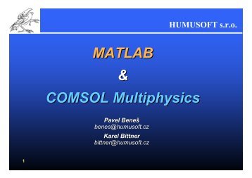 MATLAB & COMSOL Multiphysics - Humusoft