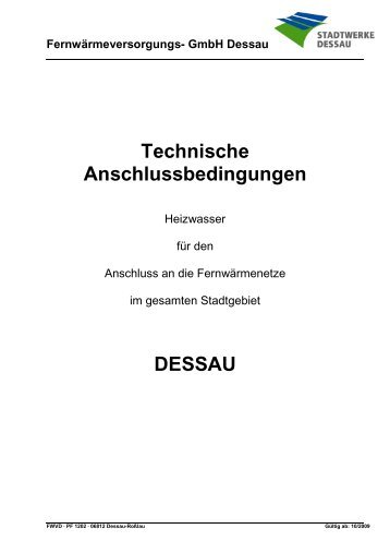 TAB-Heizwasser Dessau 2009 - Dessauer Versorgungs