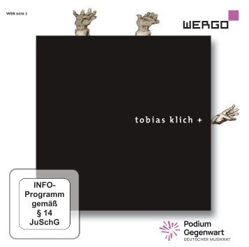Deutscher Musikrat - Edition Zeitgenössische Musik DVD-Booklet Tobias Klich