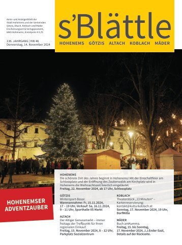 s'Blättle Nr. 46 - Do, 14. November 2024