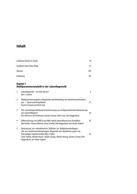 Multiparameteranalytik in Diagnostik und Monitoring von - (GFID) eV