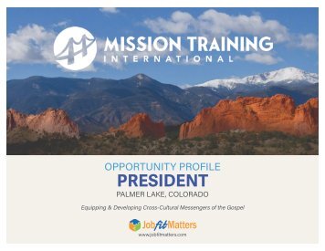 Mission Training International President Oppty Profile