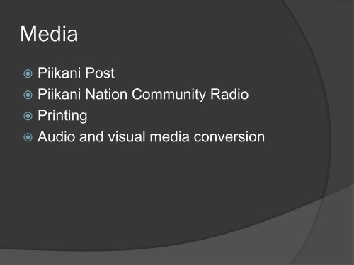 Piikani Nation Community Technology Profile - First Nations (Alberta ...