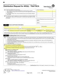 Distribution Request for 403(b) - TSA/TSCA - Ameriprise Financial