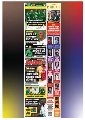 COMPLETE SPORTS - THURSDAY, NOV 14, 2024