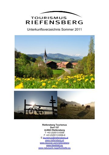 Unterkunftsverzeichnis Sommer 2011 - Riefensberg