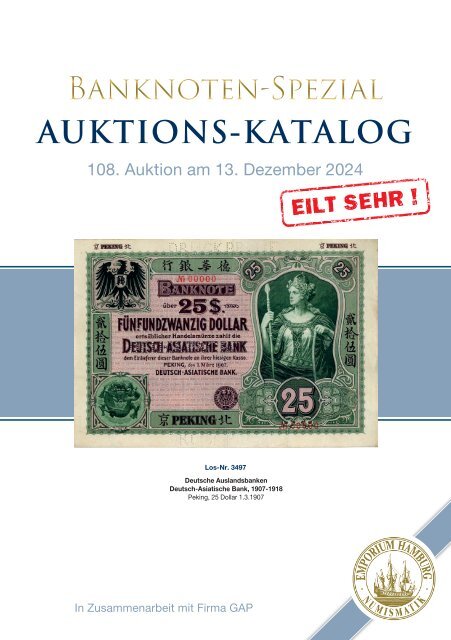 Auktion 108 Banknoten und Notgeld