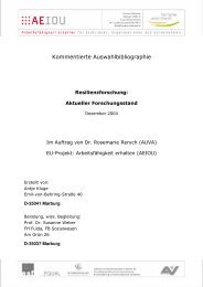 Resilienzforschung: Aktueller Forschungsstand - AEIOU ...