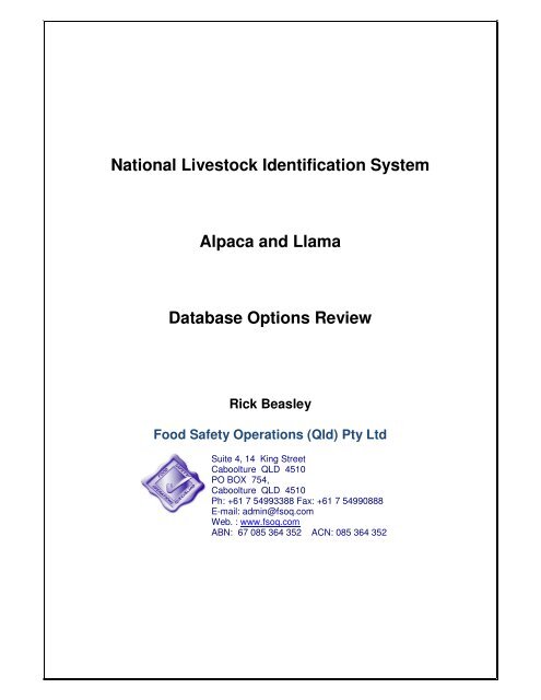National Livestock Identification System Alpaca and Llama ...
