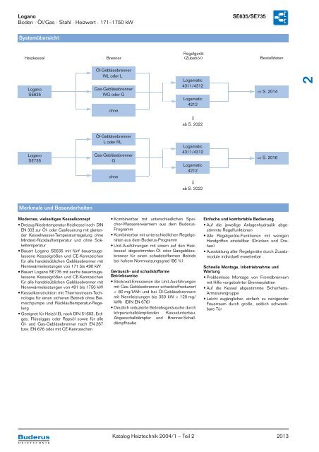 Logano SE635/SE735 Boden · Öl/Gas · Stahl · Heizwert ... - Buderus