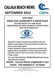 2012 September NEWSLETTER - Callala Beach Progress Association