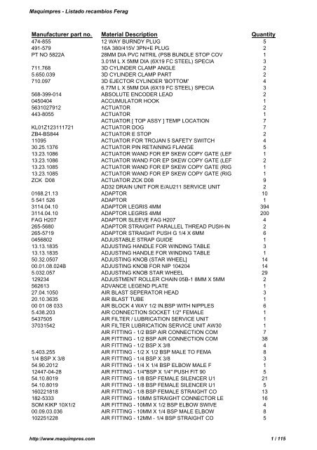 Ferag spares listing.pdf - MAQUIMPRES