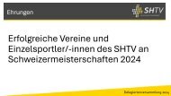 Erfolgreiche Vereine und Einzelsportler/-innen des SHTV 2024