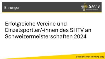 Erfolgreiche Vereine und Einzelsportler/-innen des SHTV 2024