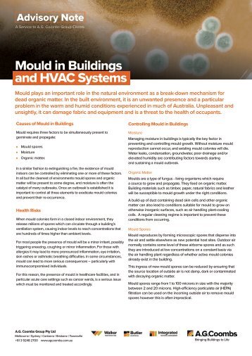 Advisory Note - Mould in Buildings and HVAC Systems