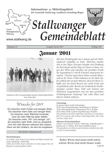 Informations- u. Mitteilungsblatt - Stallwang