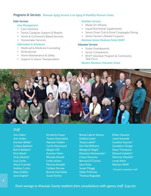 A Year Of 2011 Annual Report - Missoula Aging Services