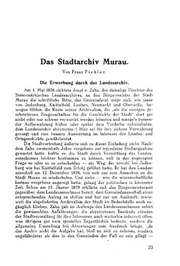 Das Stadtarchiv Murau. - Landesarchiv