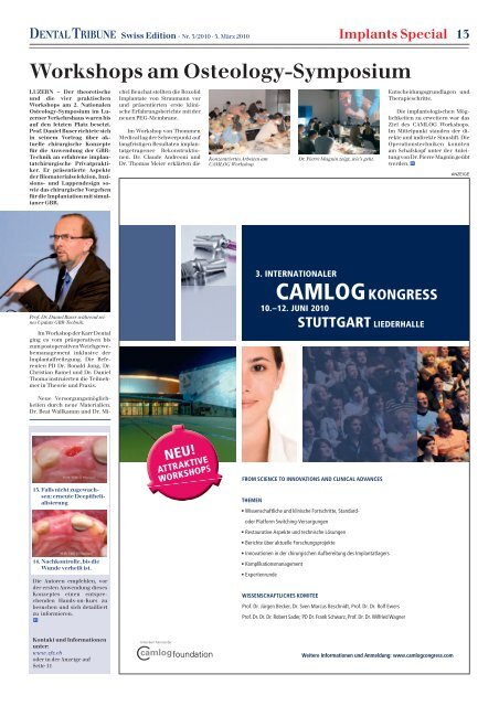 Implants Special DENTALTRIBUNE Swiss Edition - Oemus Media AG