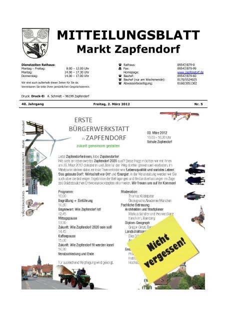 Mitteilungsblatt Nr. 5 - Anfang März - Zapfendorf