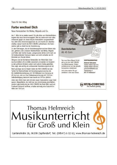 Mitteilungsblatt Nr. 5 - Anfang März - Zapfendorf