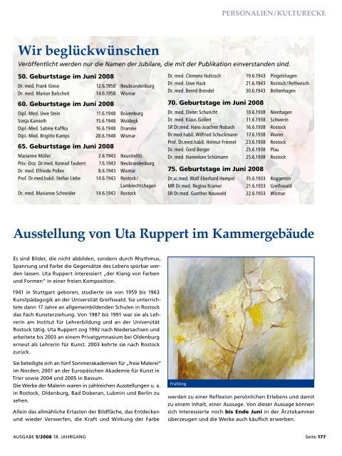 Ärzteblatt Mai 2008 - Ärztekammer Mecklenburg-Vorpommern