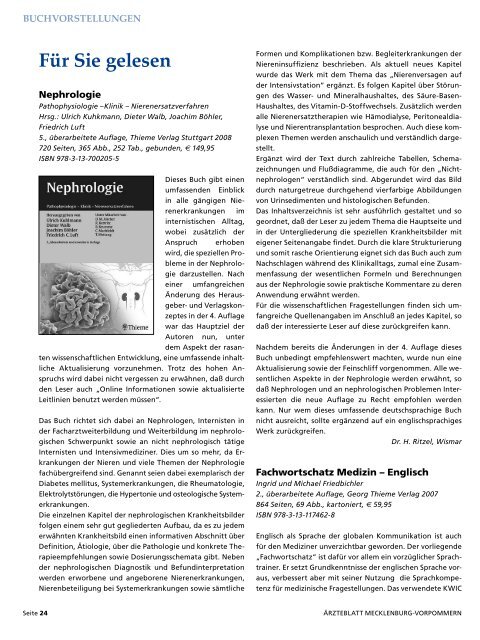 Ärzteblatt Januar 2009 - Ärztekammer Mecklenburg-Vorpommern