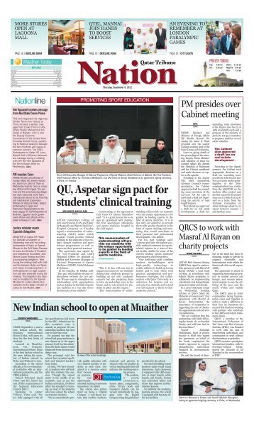 QU, Aspetar sign pact for students' clinical training - Qatar Tribune