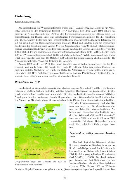 Institutsbericht 2002/2003 - Leibniz-Institut für Atmosphärenphysik ...