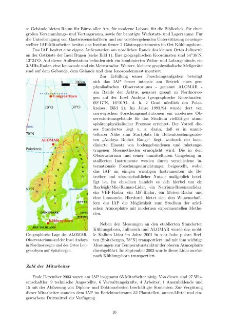 Institutsbericht 2002/2003 - Leibniz-Institut für Atmosphärenphysik ...