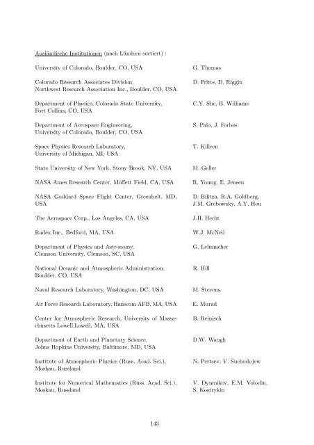 Institutsbericht 2002/2003 - Leibniz-Institut für Atmosphärenphysik ...