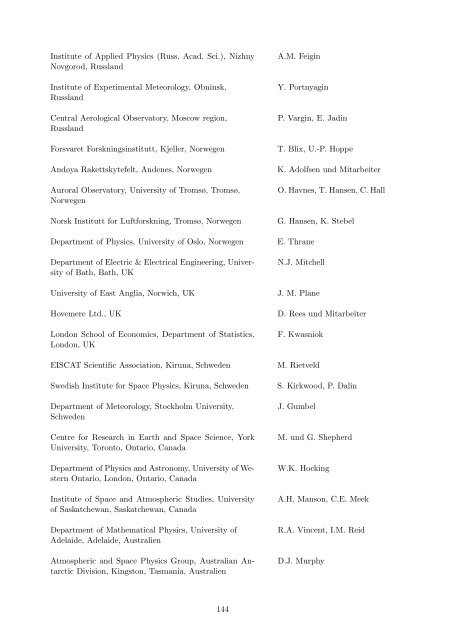 Institutsbericht 2002/2003 - Leibniz-Institut für Atmosphärenphysik ...