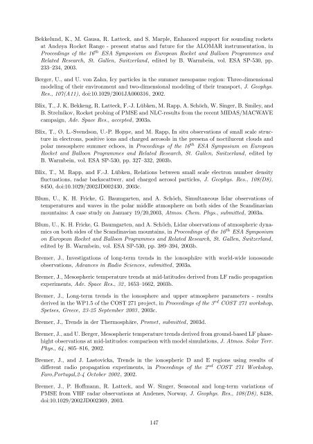 Institutsbericht 2002/2003 - Leibniz-Institut für Atmosphärenphysik ...