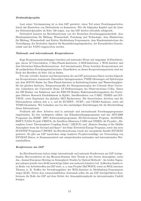 Institutsbericht 2002/2003 - Leibniz-Institut für Atmosphärenphysik ...