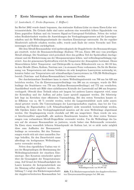 Institutsbericht 2002/2003 - Leibniz-Institut für Atmosphärenphysik ...