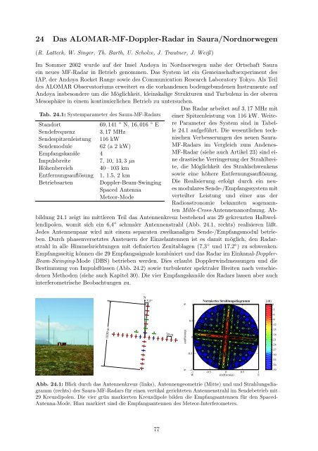 Institutsbericht 2002/2003 - Leibniz-Institut für Atmosphärenphysik ...