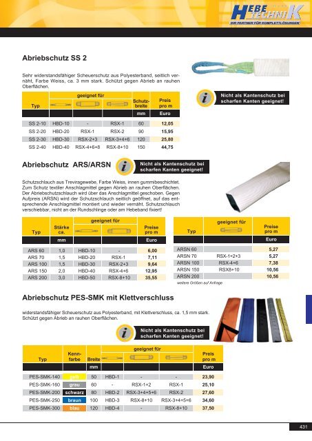 Textile Anschlagmittel Benutzerhinweise