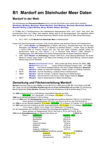 B1 Mardorf am Steinhuder Meer Daten