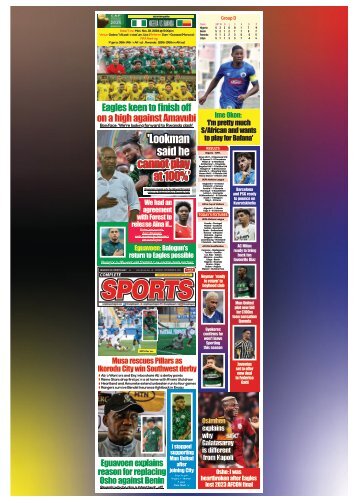 COMPLETE SPORTS - MONDAY, NOV 18, 2024