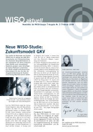Zukunftsmodell GKV WISOaktuell - WISO Gruppe