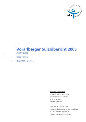 Vorarlberger Suizidbericht 2005