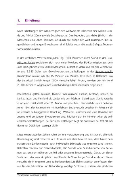 Vorarlberger Suizidbericht 2005