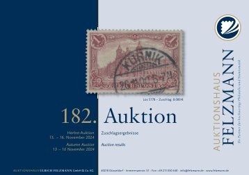 182. Auktion Ergebnisliste