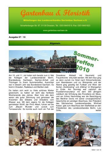 Ausgabe 07 / 10 Allgemein - Landesverband Gartenbau Sachsen eV