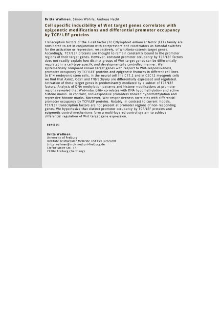 Abstracts (poster) - Wissenschaft Online